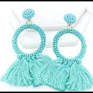 Mint/turquoise push back earrings